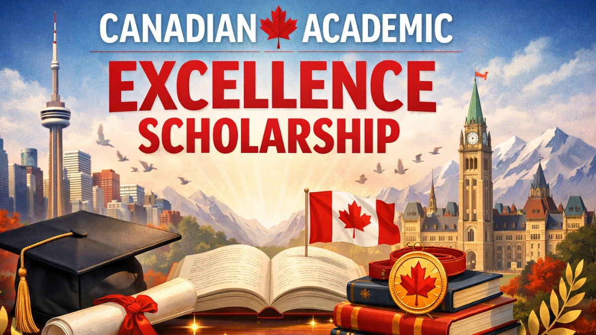 Canadian Academic Excellence Scholarship award certificate for outstanding students in Canada